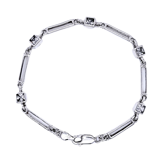 Silver Fancy Link Bracelet 7.4g Preowned