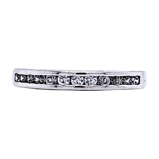 Silver Half Eternity Ring 1.9g Preowned