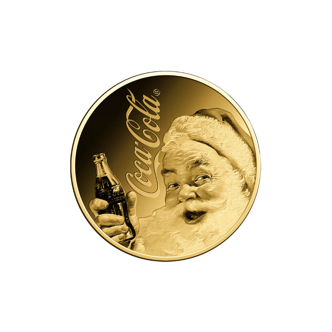 Coca Cola Santa Coin Card 999/1000 1/1000oz - Gold Gift