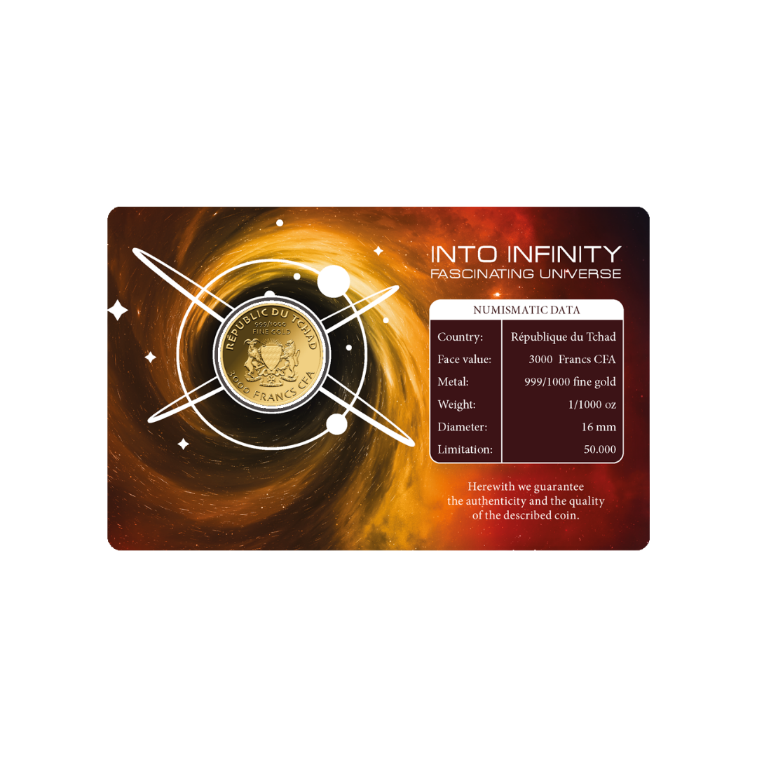 Universe Black Hole Coin Card 999/1000 1/1000oz - Gold Gift