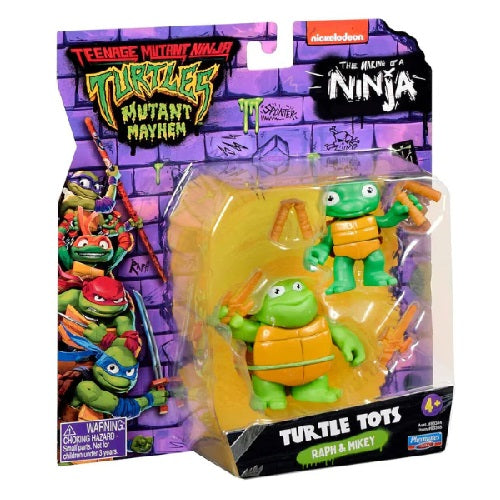 Playmates Toys - Teenage Mutant Ninja Turtles Mutant Mayhem - Turtle Tots Raph And Mikey (4+) Preowned