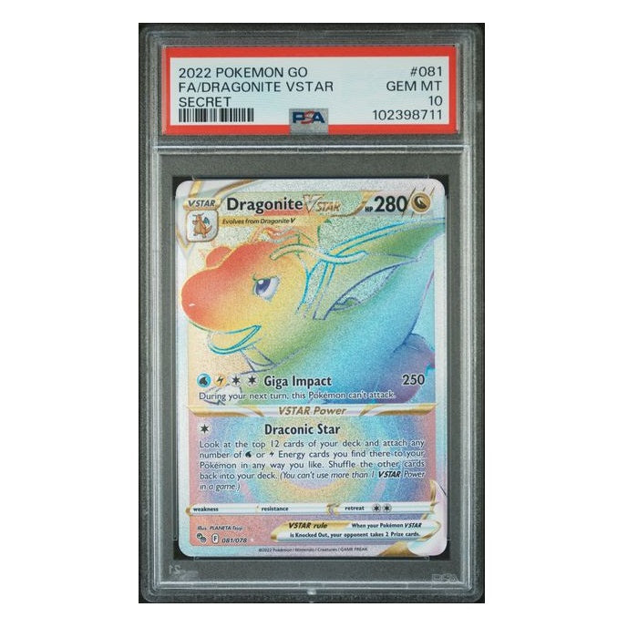 2022 Pokemon Go Dragonite Vstar 081/078 PSA Gem Mint 10 Preowned