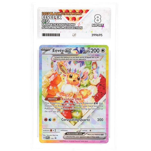 2025 Pokemon Black Star Promo Eevee EX 174 ACE Near Mint 8 Preowned