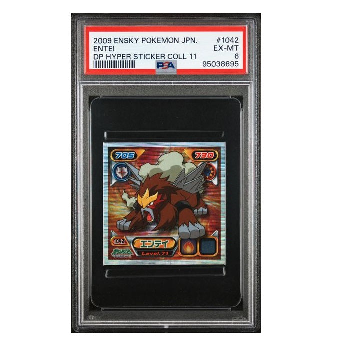 2009 Pokemon Ensky Entei Sticker Collection 11 #1042 PSA 6 EX-MT Preowned