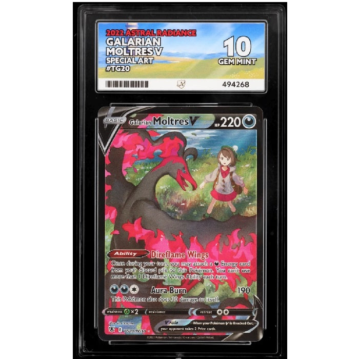 2022 Pokemon Astral Radiance Galarian Moltres V TG20/TG30 Ace Gem Mint 10 Preowned