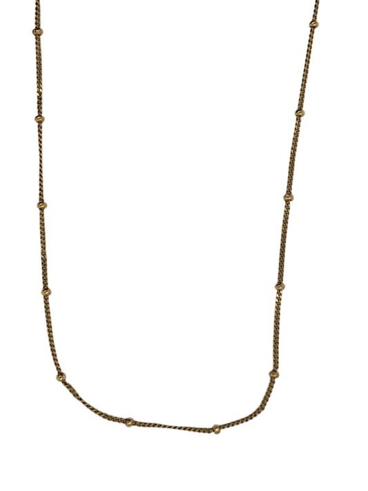 925 Gold Plated Beaded Silver Chain Preowned