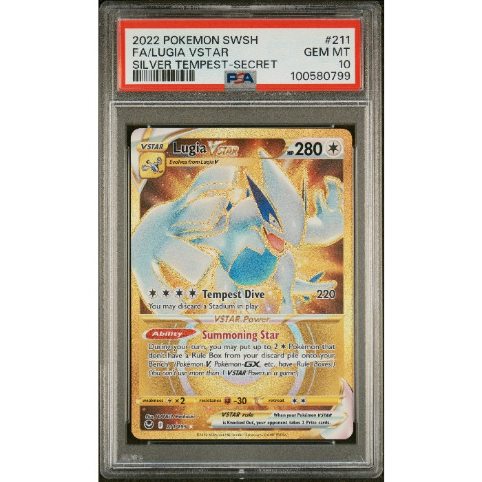 2022 Pokemon Silver Tempest Lugia Vstar 211/195 PSA Gem Mint 10 Preowned