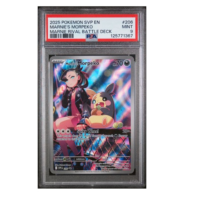 2025 Pokemon Marnie Rival Battle Deck Marnie's Morpeko 206 PSA Mint 9 Preowned