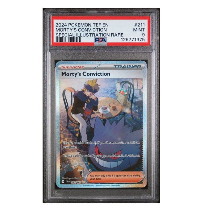 2024 Pokemon Temporal Forces Morty's Conviction 211/162 PSA Mint 9 Preowned