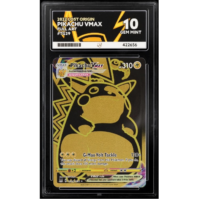 2022 Pokemon Lost Origin Pikachu Vmax TG29/TG30 ACE 10 Gem Mint Preowned