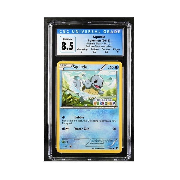 2013 Pokemon Build A Bear Work Shop Squirtle 14/101 CGC Near Mint + 8.5 Preowned