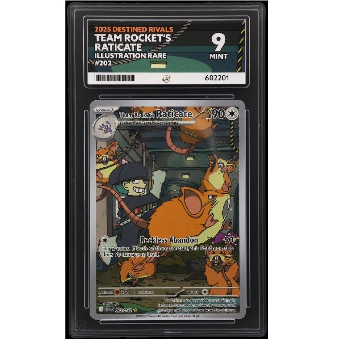2025 Pokemon Destined Rivals Team Rockets Raticate 202/182 Ace Mint 9 Preowned