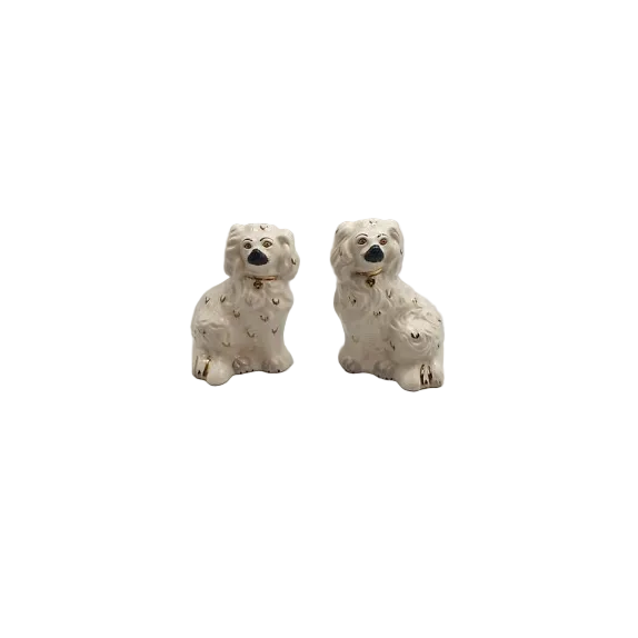 Royal Doulton - Staffordshire England Mantle Spaniel Dogs 1378-5 (PAIR) Grade B Preowned