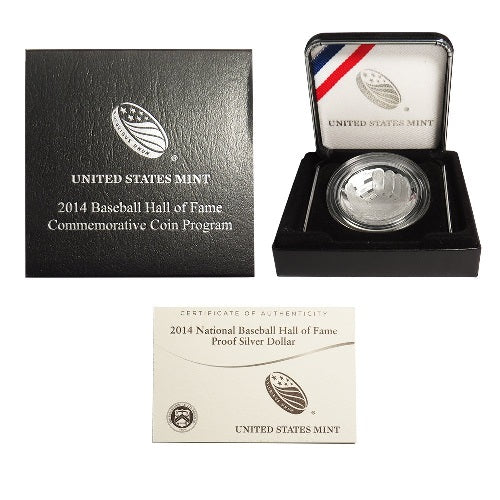 2014 National Baseball Hall Of Fame Proof Silver Dollar 900. 26.73g Coin Preowned