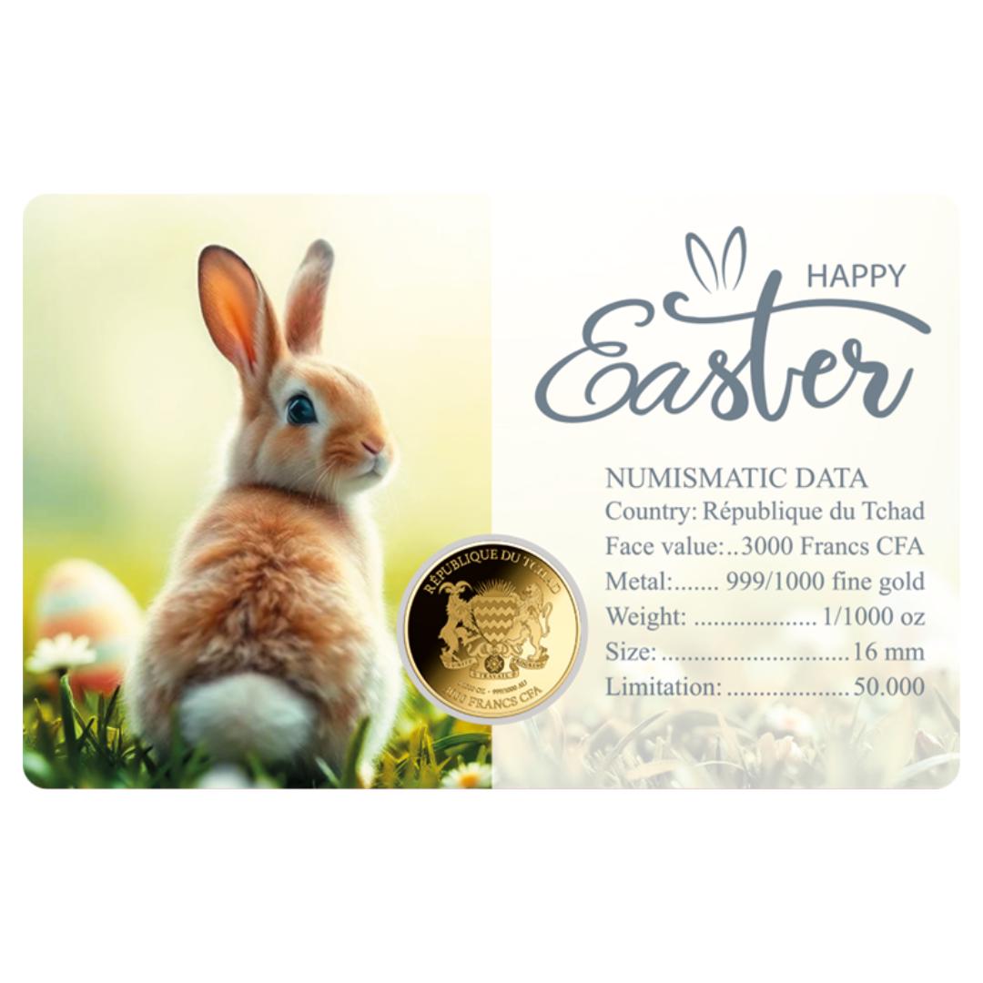 Happy Easter Coin Card - Gold Gift