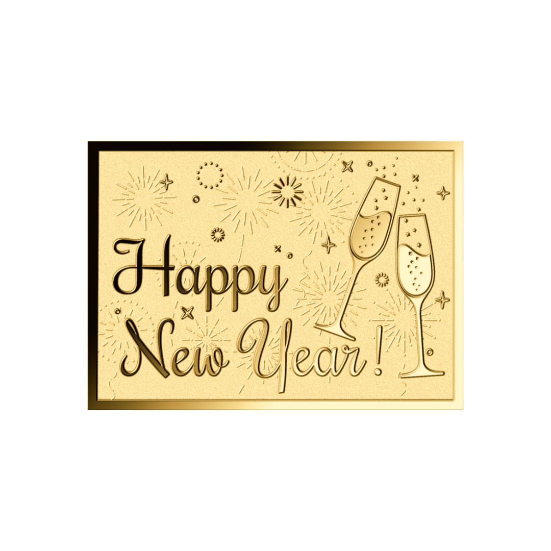 Happy New Year Coin Card - Gold Gift