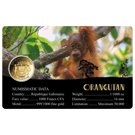 Orangutan Coin Card - Gold Gift