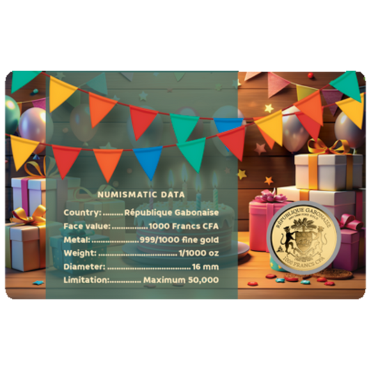 Happy Birthday Cake Coin Card - Gold Gift