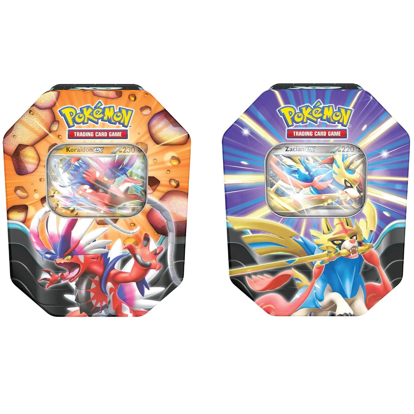 Pokémon TCG: Slashing Legends Ex Tin (Koraidon Ex/Zacian Ex) Design May Vary