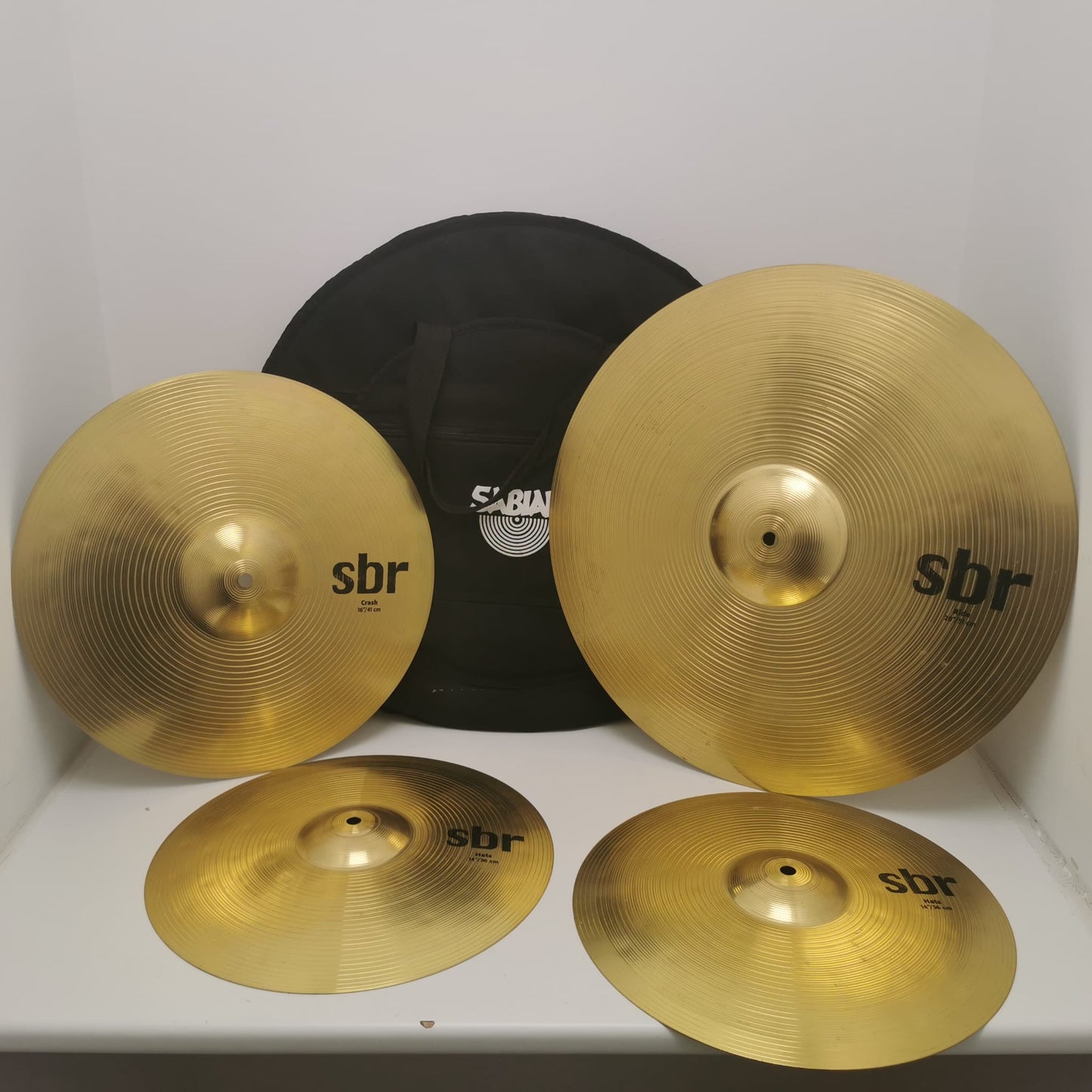 Sabian SBR Cymbal Package Including Ride Crash Hats and Gig Bag Grade B Preowned Collection Only