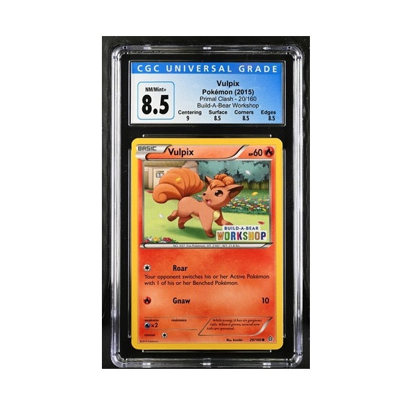 2015 Pokemon Build A Bear Work Shop Vulpix 20/160 CGC Near Mint + 8.5 Preowned