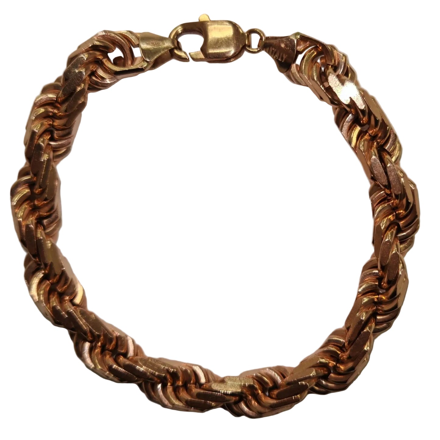 375 Rose Gold Diamond Cut Rope Bracelet Approx 56g Preowned