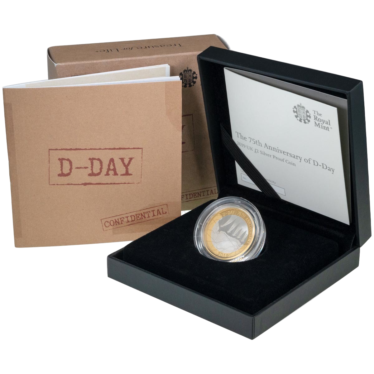 2019 D-Day 75th Anniversary Two Pound Silver Proof Coin Preowned