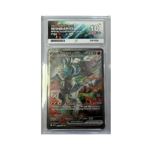 2025 Pokemon White Flare Reshiram EX SIR 166/086 ACE Gem Mint 10 Preowned