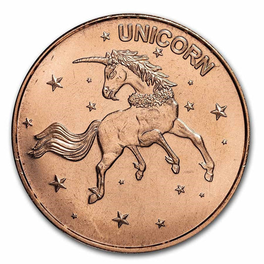 1 oz Copper Round Unicorn