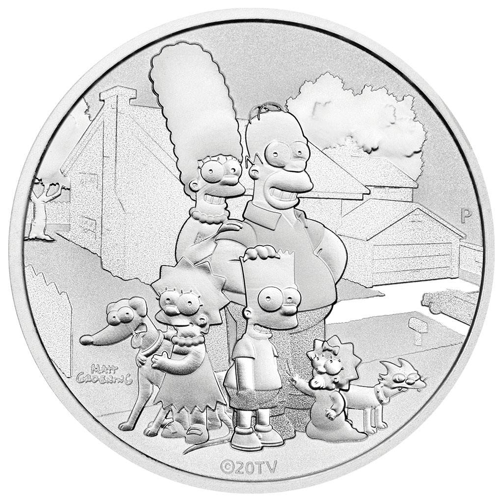 2021 The Simpsons Family Tuvalu 1oz Fine Silver