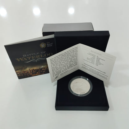 200th Anniversary Of The Battle Of Waterloo UK £5 Silver Proof Piedfort Coin