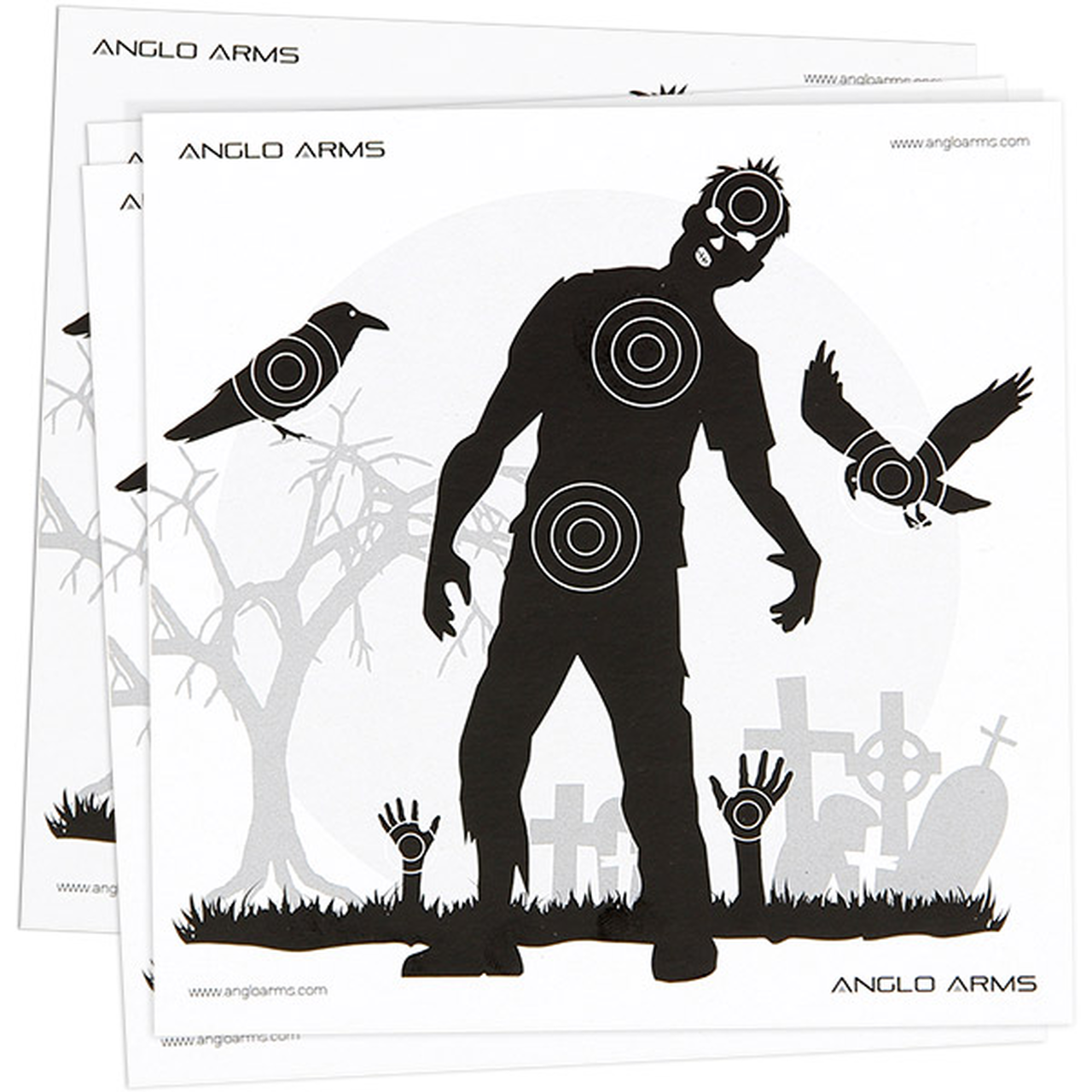 PACK OF 50 ANGLO ARMS PAPER TARGETS - ZOMBIE VERSION