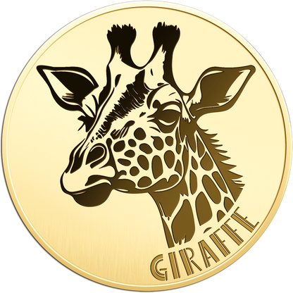 African Giraffe Coin Card - Gold Gift