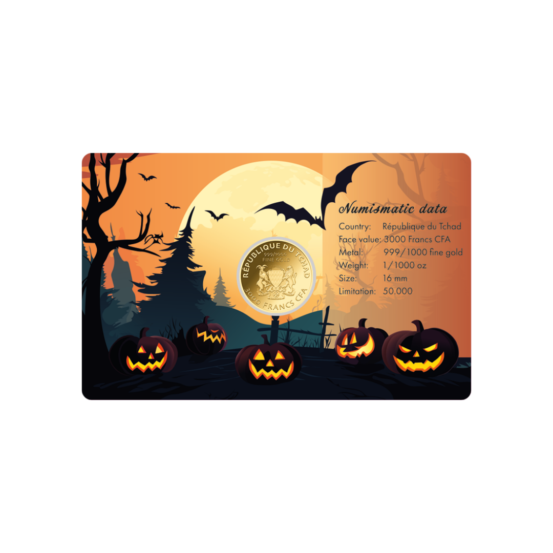 Halloween Coin Card 999/1000 1/1000oz - Gold Gift