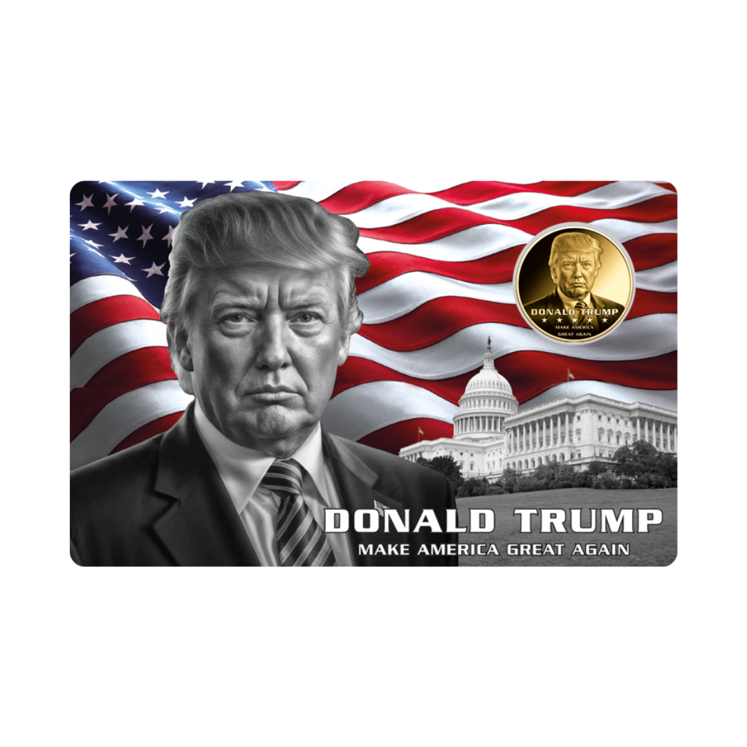 Donald Trump Coin Card 999/1000 1/1000oz - Gold Gift