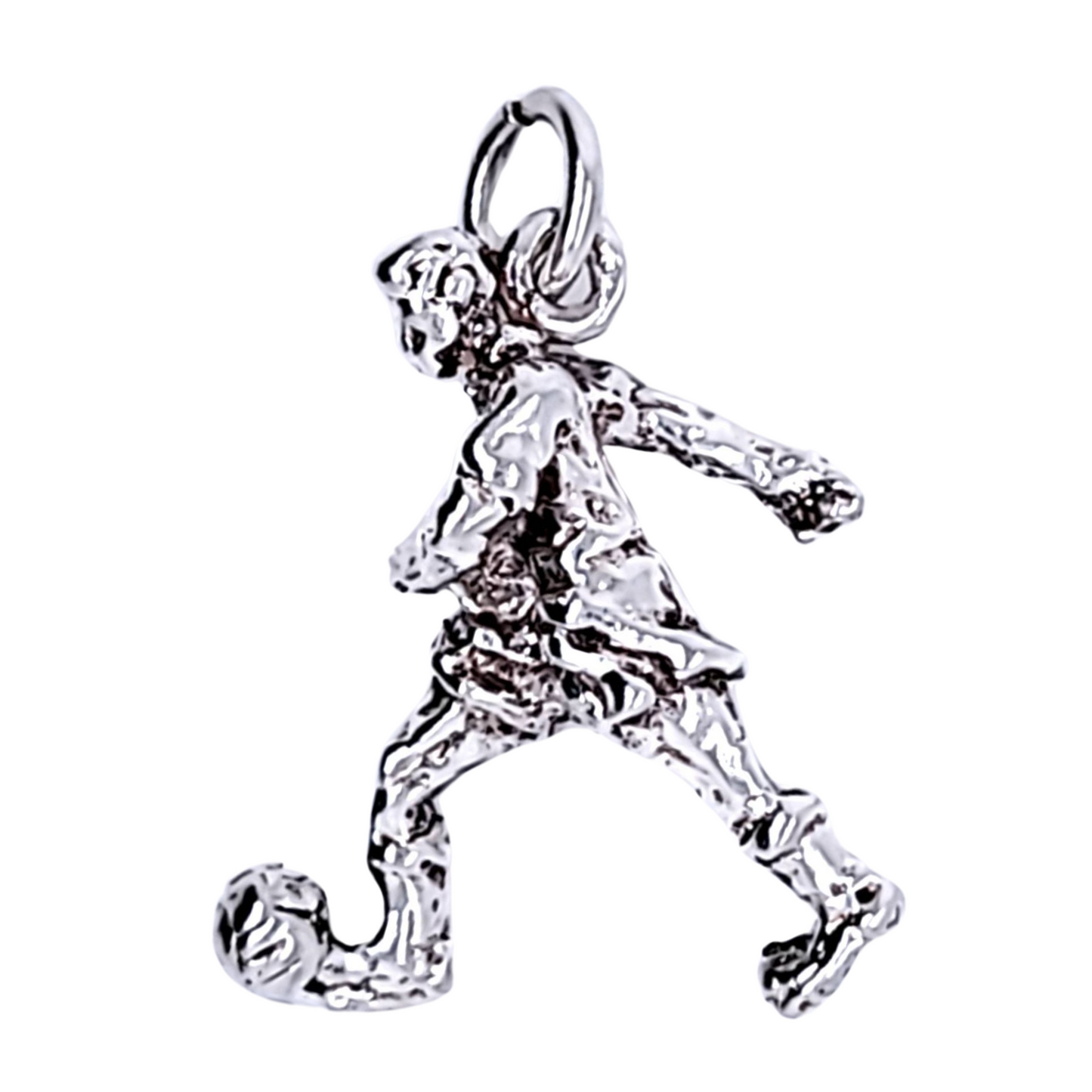 Silver Footballer Charm