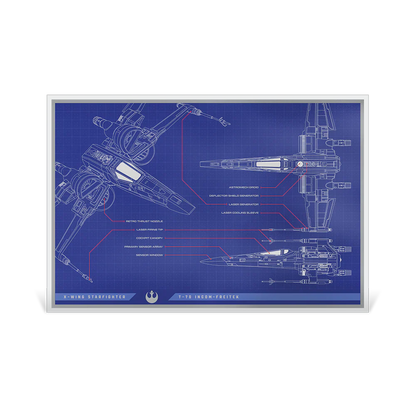 Star Wars Blueprint Series - 6 X-Wing Blueprint 1oz Silver Foil