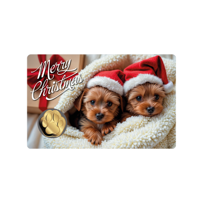 Dog Santa Hat Coin Card 999/1000 1/1000oz - Gold Gift