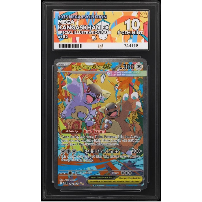 2025 Pokemon Mega Evolution Mega Kangaskhan Ex 182/132 Ace 10 Gem Mint Preowned