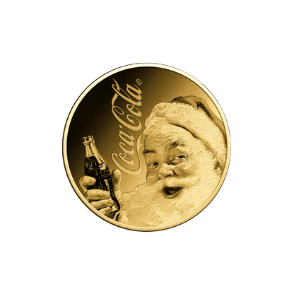 Coca Cola Santa Coin Card 999/1000 1/1000oz - Gold Gift