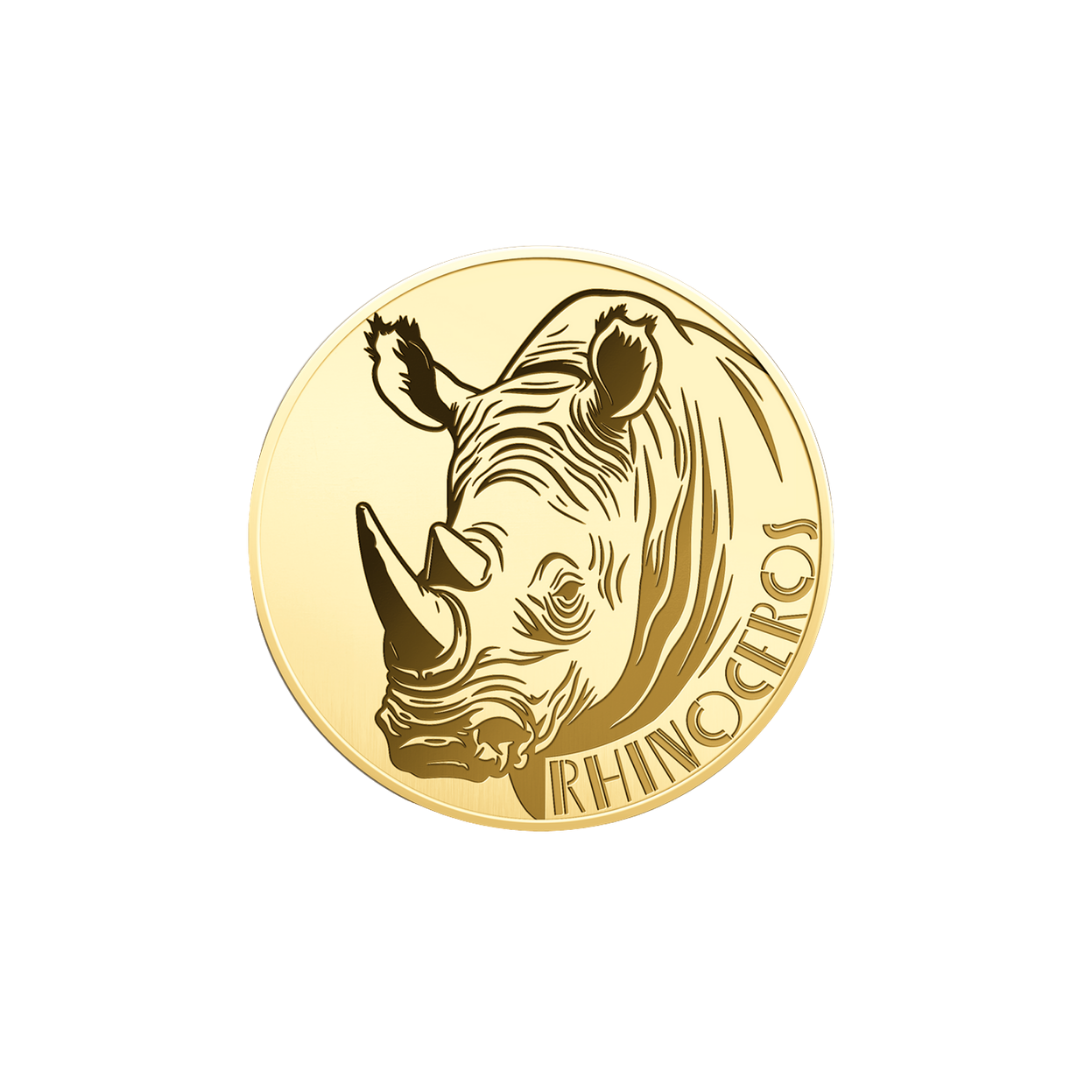 American Rhinoceros Coin Card 999/1000 1/1000oz - Gold Gift Preowned