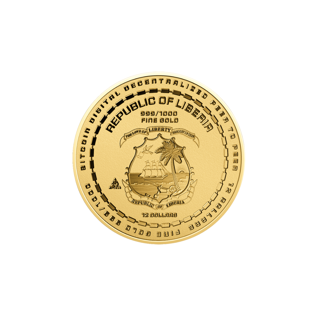 Bitcoin Coin Card 1/1000 oz .999 - Gold Gift