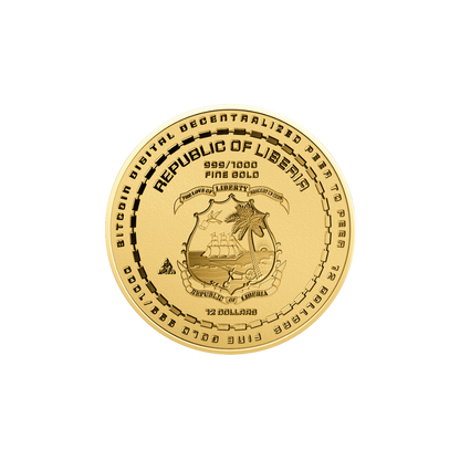 Bitcoin Coin Card 1/1000 oz .999 - Gold Gift