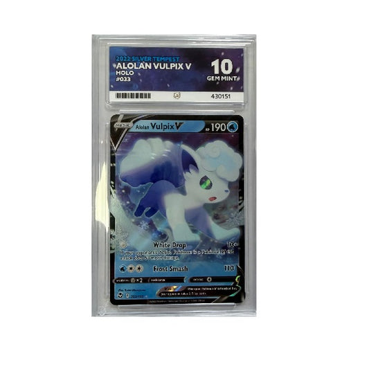 2022 Pokemon Silver Tempest Alolan Vulpix V 033/195 ACE Gem Mint 10 Preowned
