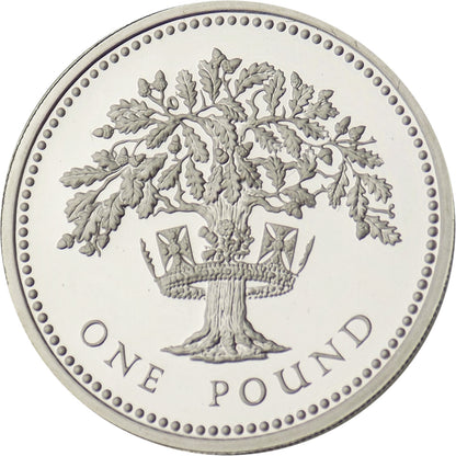 1 Pound - Elizabeth II English Oak Silver Piedfort