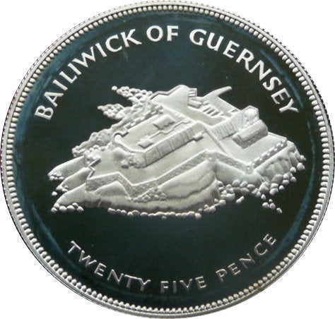 25 Pence - Elizabeth II Silver Jubilee Silver Proof Guernsey