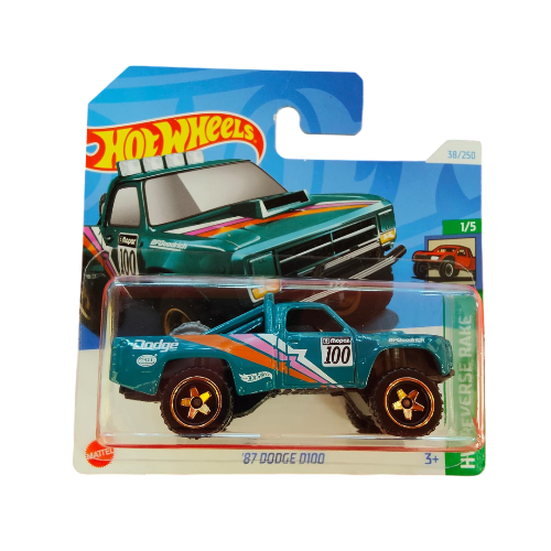 Hot Wheels - HW Reverse Rake 38/250 '87 Dodge D100 Green (3+) Preowned