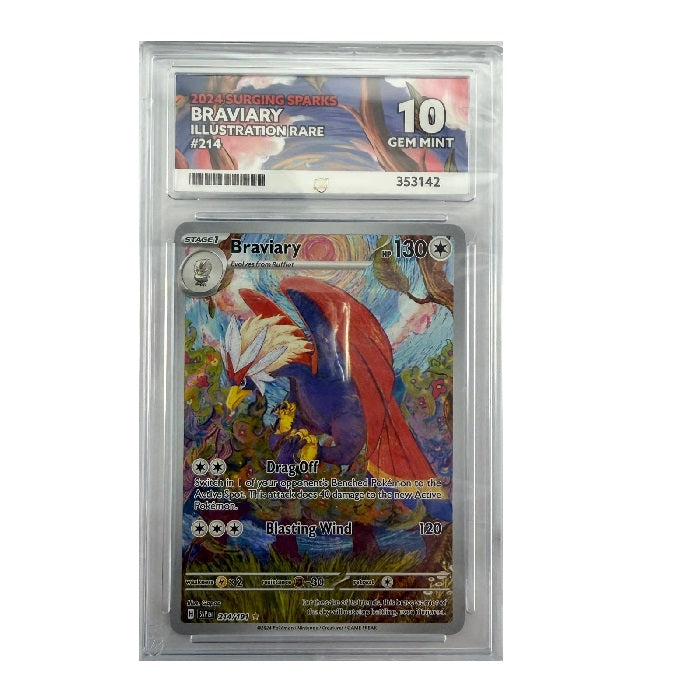 2024 Pokemon Surging Sparks Braviary 214/191 ACE Gem Mint 10 Preowned
