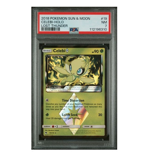 2018 Pokemon Sun & Moon Celebi Holo PSA 7 NM Preowned
