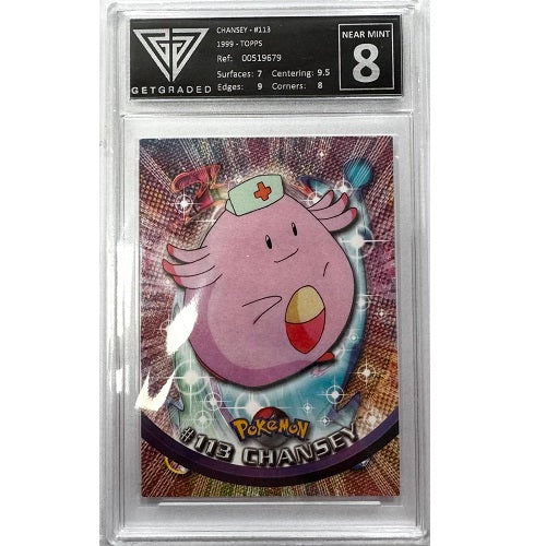 1999 Topps Chansey #113 Get Graded Near Mint 8 Preowned